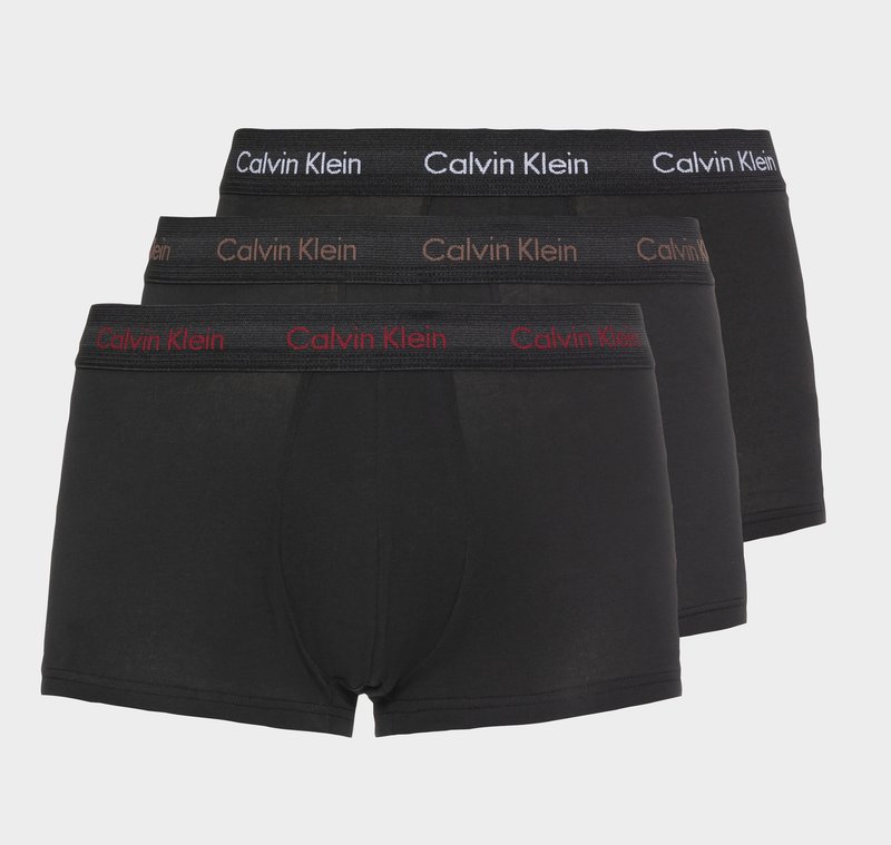 Calvin Klein Underwear LOW RISE TRUNK STRETCH 3 PACK - Boxer alsónadrág - black