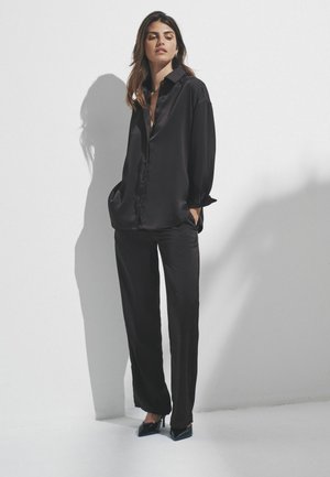 Button-down blouse - chocolate brown