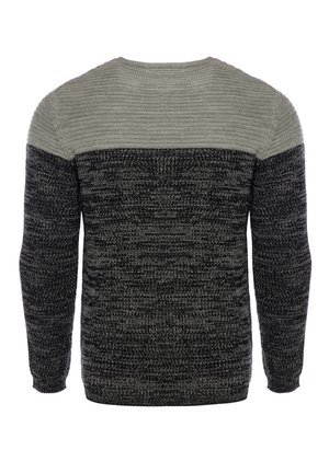 CARISMA RUNDHALS MIT LOGOPATCH - Strickpullover - blaugrau