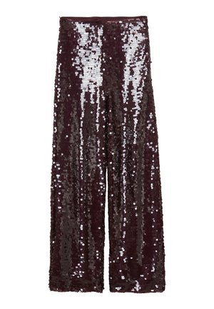 CON PAILLETTES - Pantalon classique - bordeaux