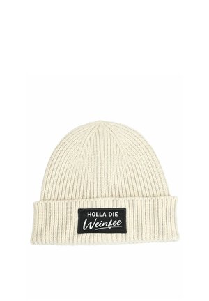 MIT SPRUCH HOLLA DIE WEINFEE AUFDRUCK LUSTIG  - Beanie - beige