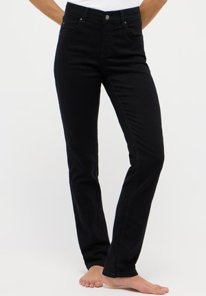 SLIM FIT MIT LABEL-PATCH - Slim fit jeans - schwarz