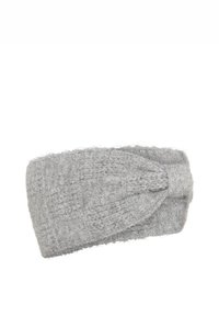 Diadema de punto gris con un patrón texturizado, con un detalle retorcido en la parte frontal. Fabricada en un tejido suave para brindar calidez y comodidad.