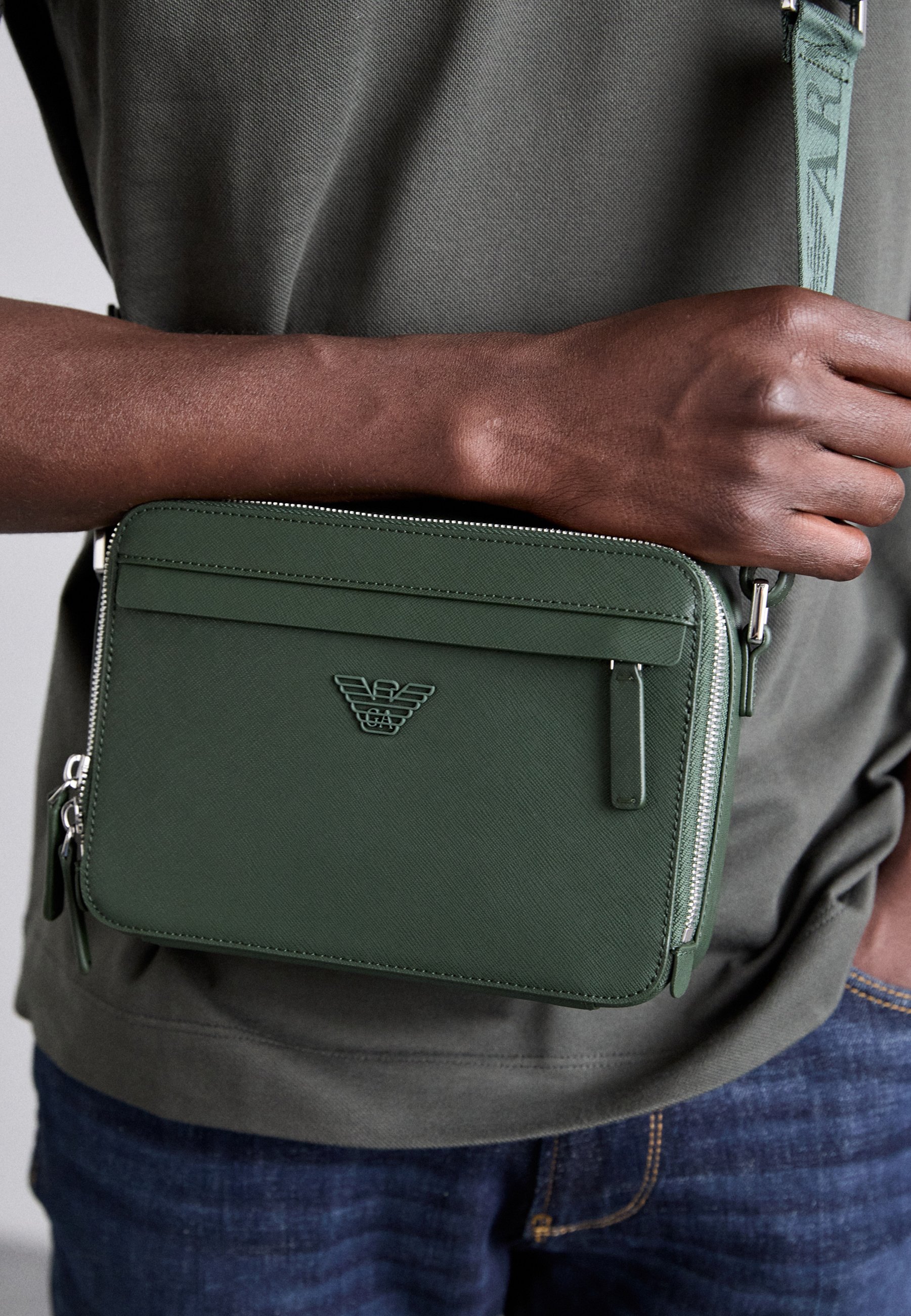 Emporio Armani MINI UNISEX - Cross body bag - deep forest/dark