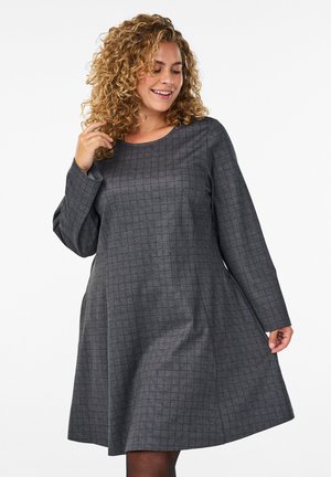 KURZES MIT KAROMUSTER UND A-LINIEN-FORM - Hverdagskjole - grey check