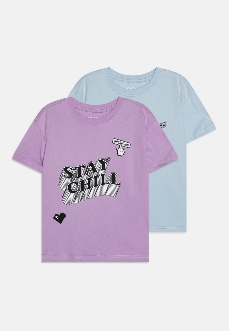 Yourturn Kids UNISEX 2 PACK - Print T-shirt - purple/light blue