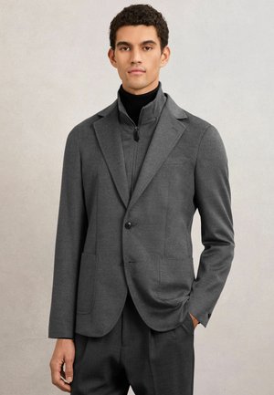 REGULAR FIT - PATCH SINGLE-BREASTED - Blazer - charcoal