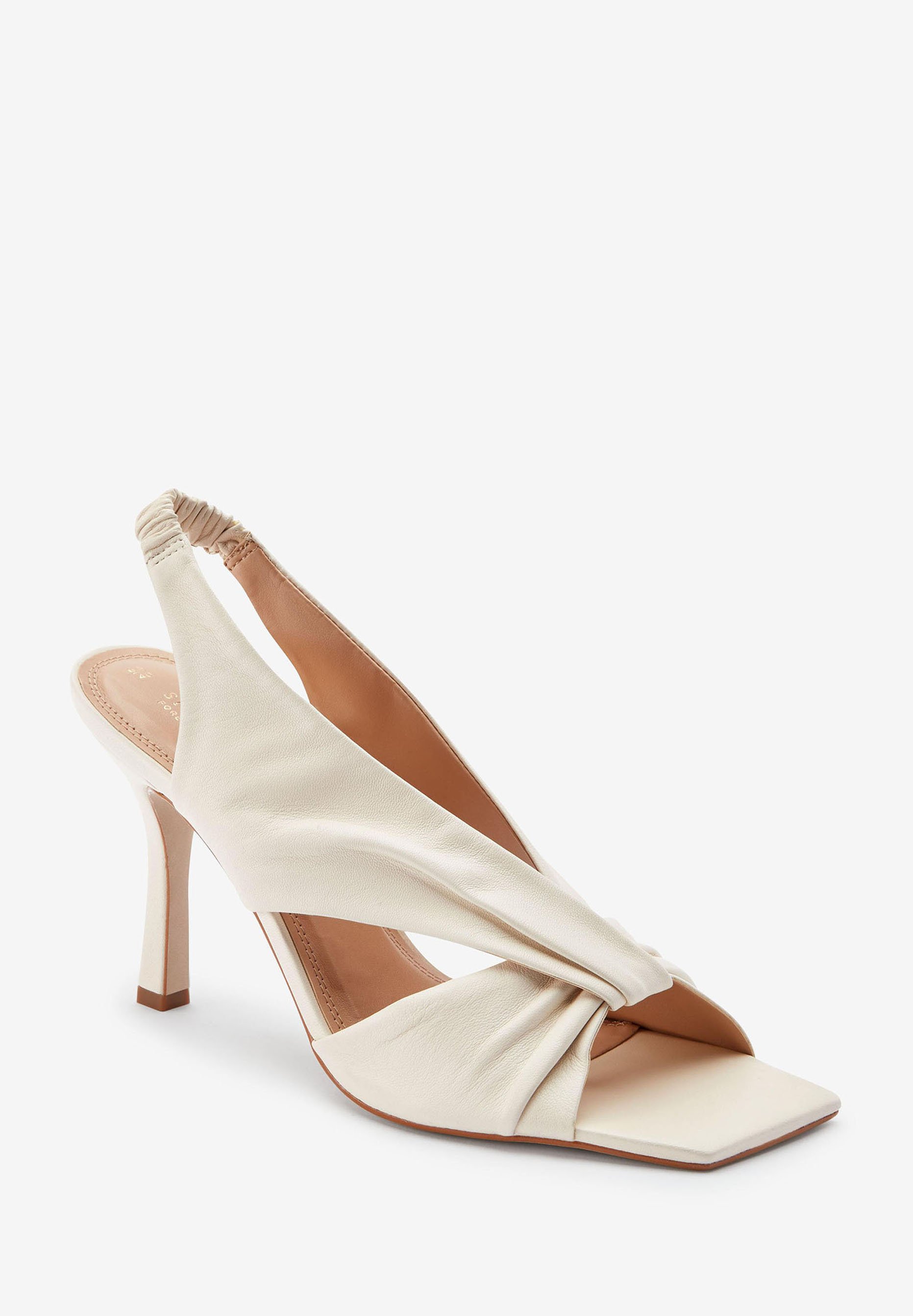 off white open toe heels