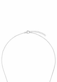 Collana in argento con chiusura a moschettone, caratterizzata da un design delicato e una lunghezza regolabile con anelli per la personalizzazione della misura.