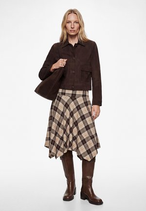 Koton, PLAID MIDI - Gonna a campana - brown