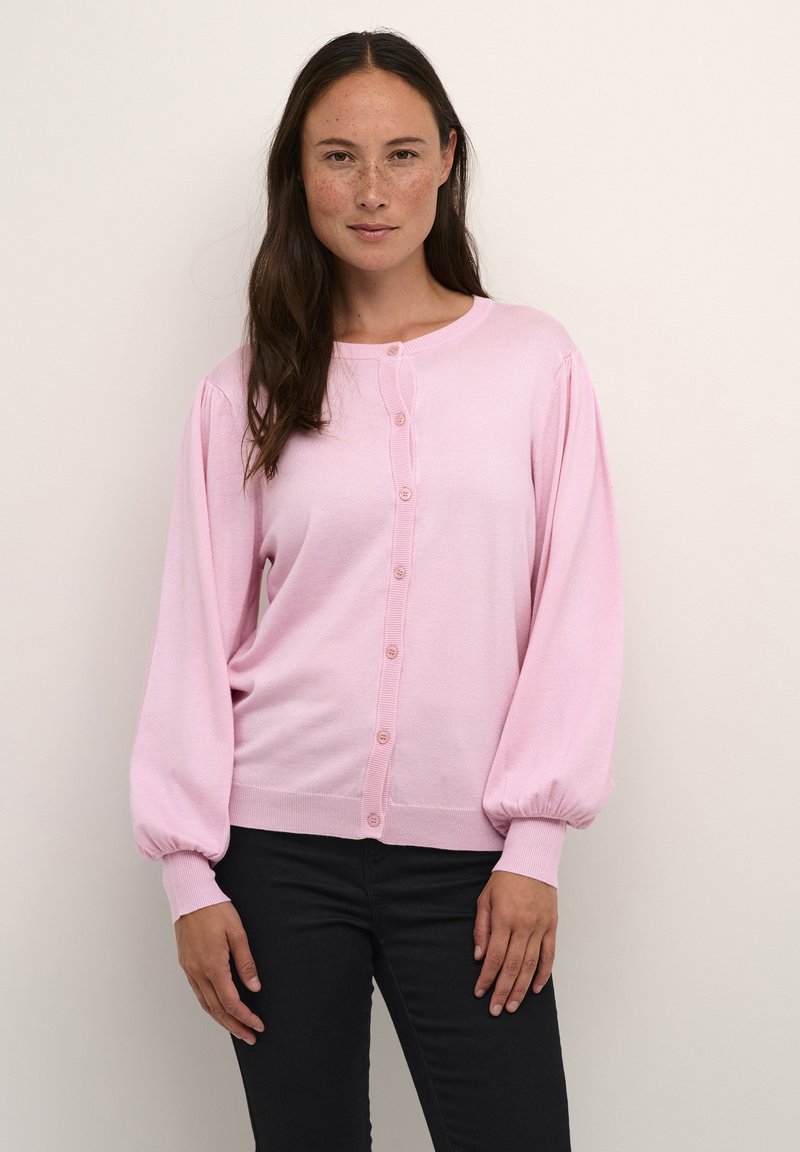 Kaffe KALIZZA - Adīta jaka - pink mist