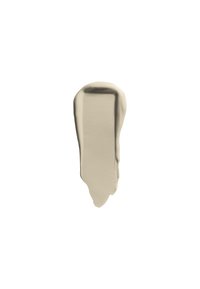 Campione di vernice beige con finitura lucida, che gocciola leggermente nella parte inferiore, caratterizzato da una superficie liscia e uniforme e una forma affusolata.