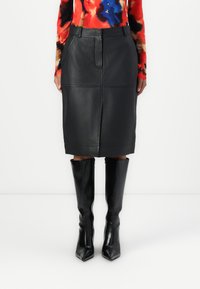 Copenhagen Muse ROYAL SKIRT Gonna di pelle black/nero