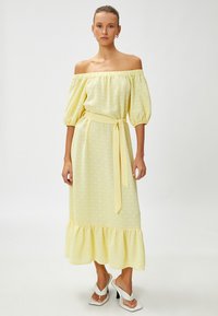 Koton OFF THE SHOULDER BELTED - Vestido largo - yellow