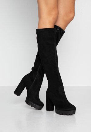 High heeled boots - black
