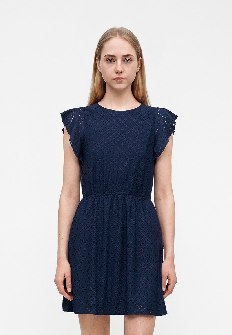 Vero Moda VMTASSA FRILL SHORT DRESS - Jerseykleid - navy
