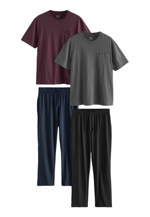 OPEN HEM FIT CUFFED SET 2 PACK - Set lenjerie de noapte - slate grey red