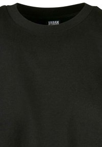 Zwarte katoenen sweatshirt met ronde hals, met een gladde textuur en eenvoudig ontwerp. Het etiket toont "URBAN CLASSICS" aan de binnenkant van de kraag.