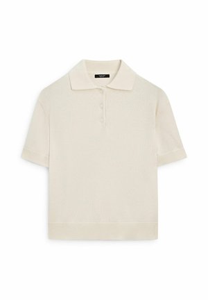 Massimo Dutti POLO NECK WITH SHORT SLEEVE - Strickpullover - beige