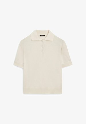 Massimo Dutti POLO NECK WITH SHORT SLEEVE - Strickpullover - beige