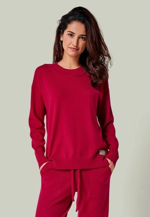 BELLA - MERINO WOLLE LANGARM PULLOVER MIT RUNDHALS - Pyjama - red