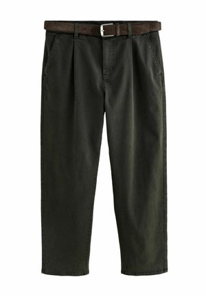 Next, REGULAR FIT - BELTED TROUSERS  . - Housut - brown