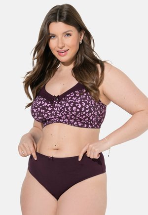Ulla Popken, 5 PACK OF THONGS- PRINTED - String - dark plum
