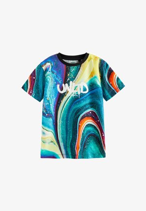 Next ALL OVER SHORT SLEEVE STANDARD - Camiseta estampada - multi blue