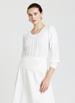 Calliope CON TRECCE - Jumper - bianco lana