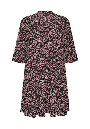 Zizzi, KURZES A-LINIEN-KLEID AUS JERSEY MIT ALLOVER-PRINT - Jurk - dunkles bordeaux