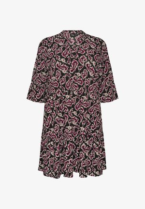 Zizzi, KURZES A-LINIEN-KLEID AUS JERSEY MIT ALLOVER-PRINT - Jurk - dunkles bordeaux