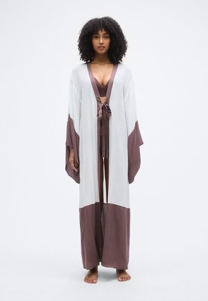 GEOMETRIC LONG ROBE - Strand accessories - off-white/brown