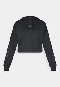 ESSENTIALS 3 STRIPES PRINT - Hoodie - black