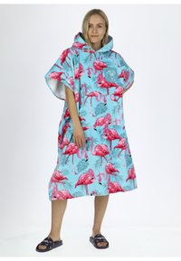 Ranta-asusteet - turquoise flamingo