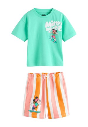 Next REGULAR FIT - MICKEY MOUSE T-SHIRT AND SHORTS SET  . - Short - green orange