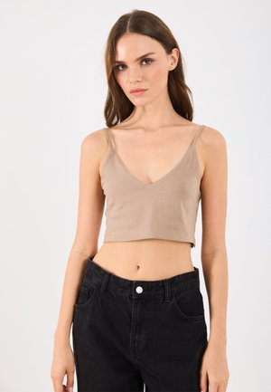 2 PACK - Top - black/taupe