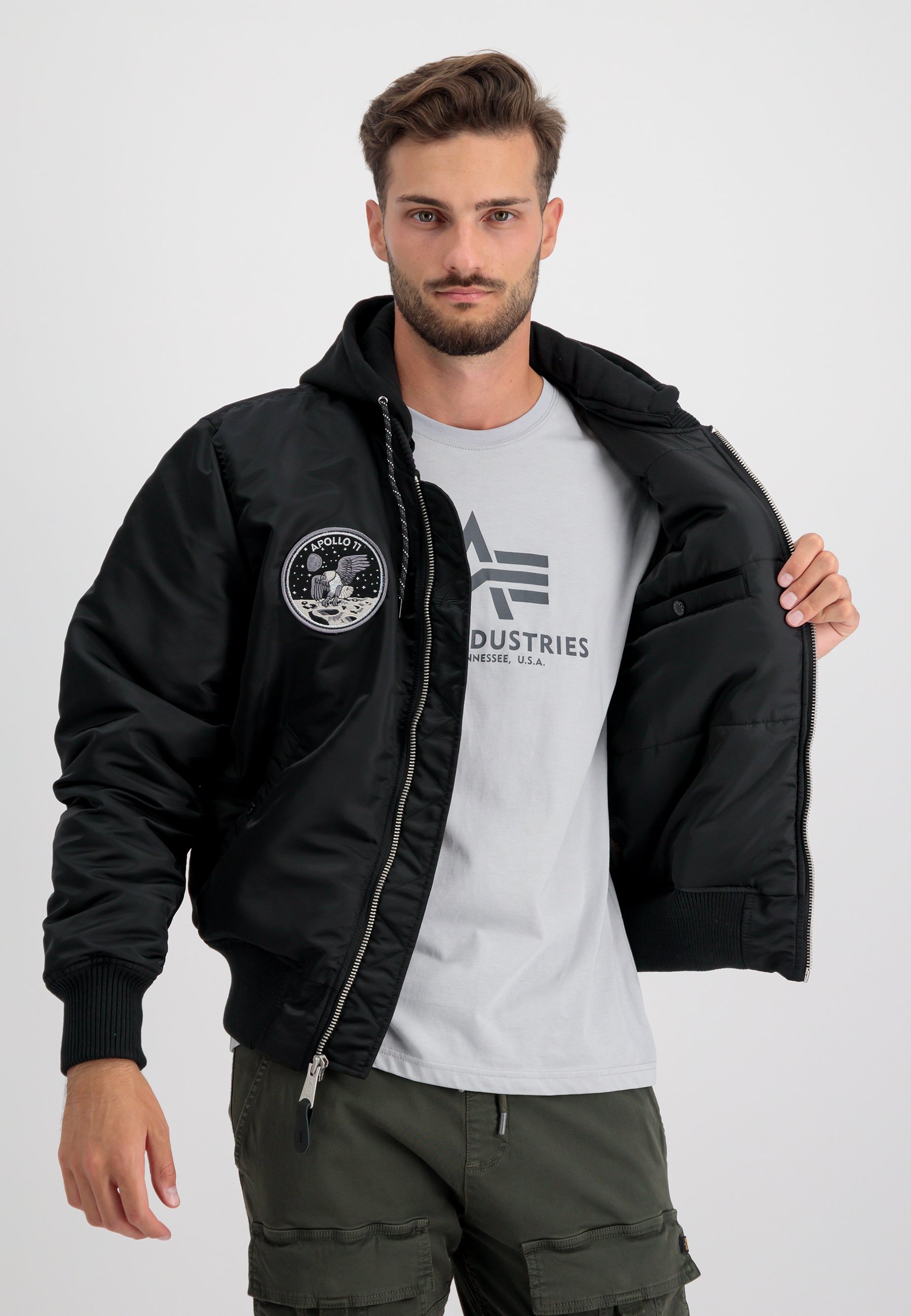Alpha Industries HOOD DARK SIDE - Bomber Jacket - black