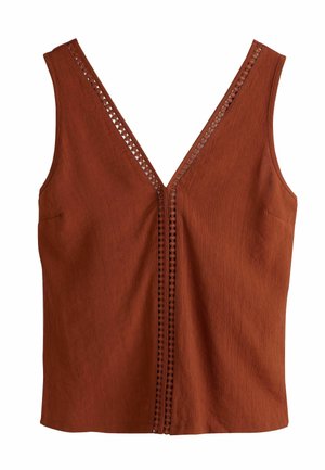 Next, TEXTURED V-NECK CAMI TOP - Bluse - rust brown