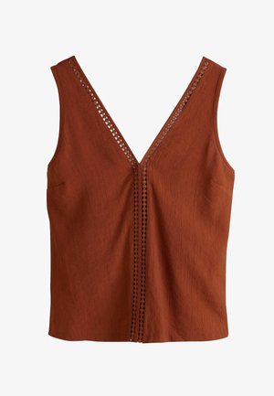 Next, TEXTURED V-NECK CAMI TOP - Bluse - rust brown