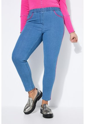 JULE BEMALTE KANTEN - Jeggings - blue stone