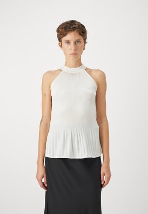 ONLY ONLIGGY PLISSE HALTERNECK - Μπλούζα - cloud dancer