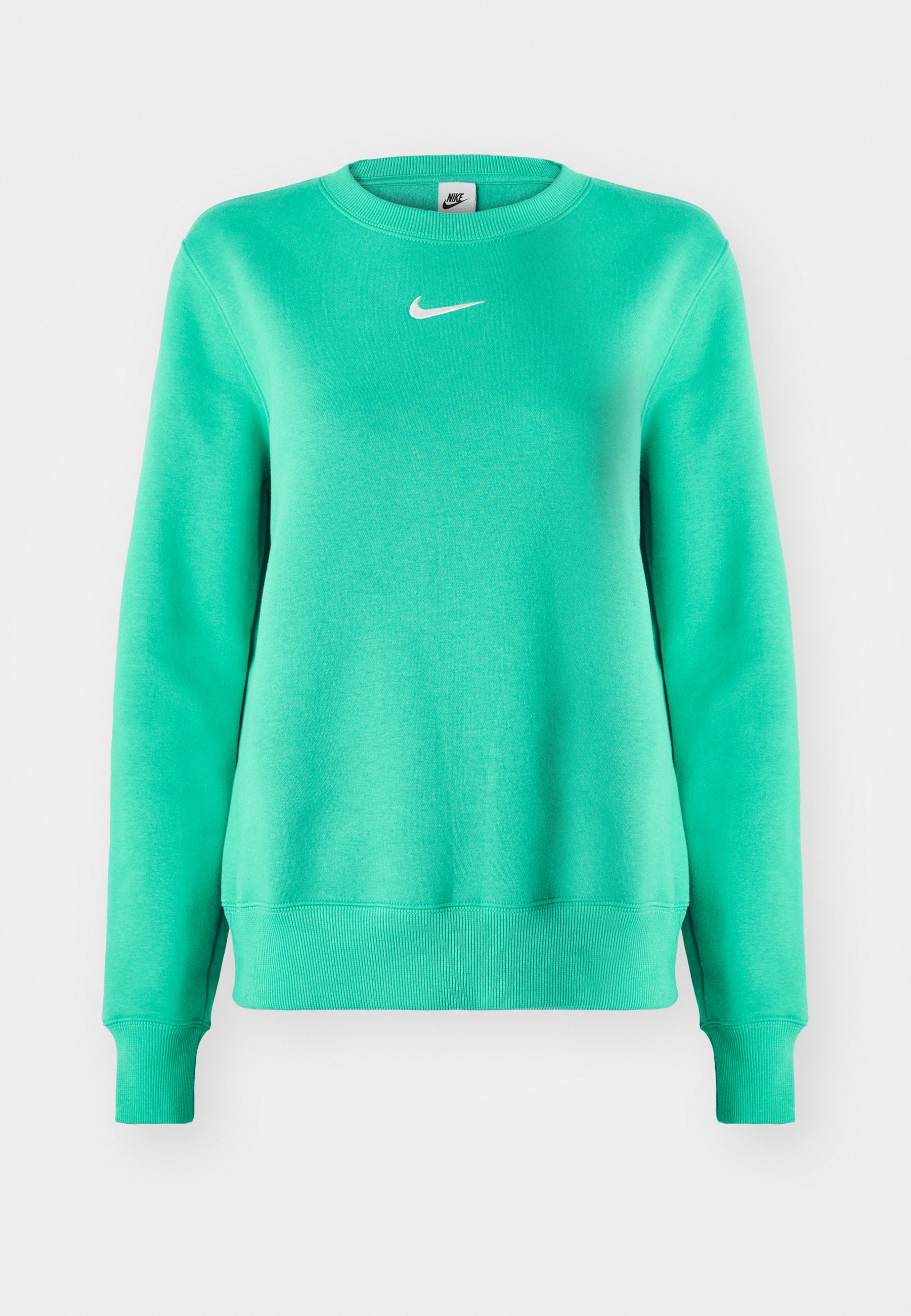 nike swoosh colour block sweatshirt in blue and green neutrals
