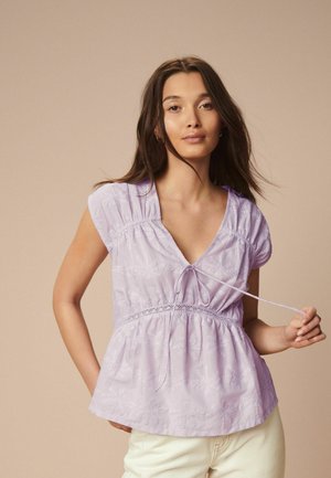 Next BRODERIE SHORT SLEEVE- REGULAR FIT - Blūze - lilac purple