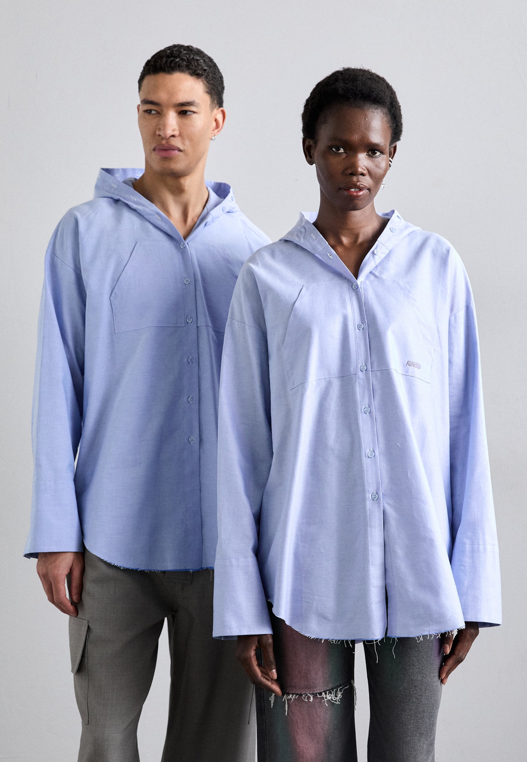 AVAVAV Button Up Hoodie Blue – Groovin Store