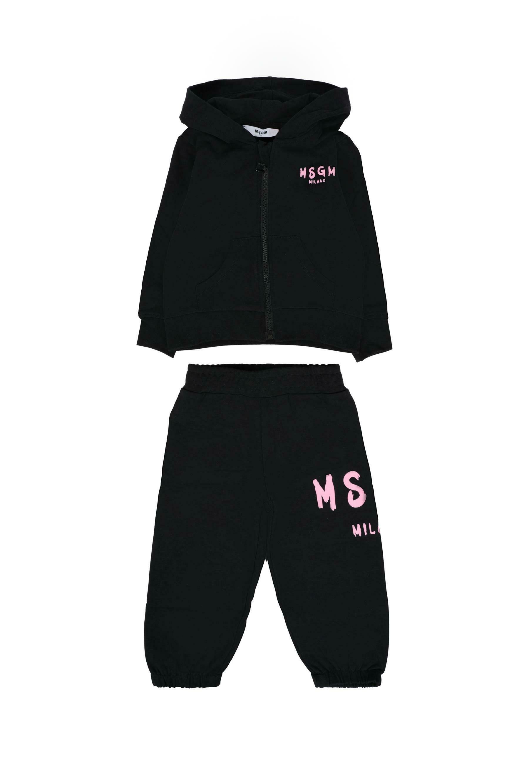 MSGM SET Felpa con zip black/nero