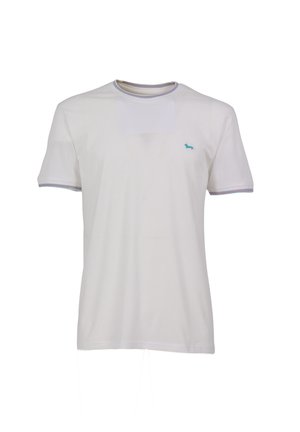 Harmont & Blaine CON COLLO E ORLI A RIGHE - T-shirt basic - bianco