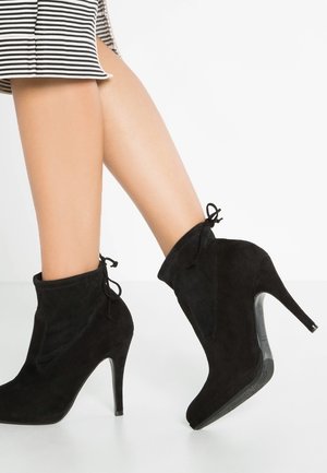High heeled ankle boots - black