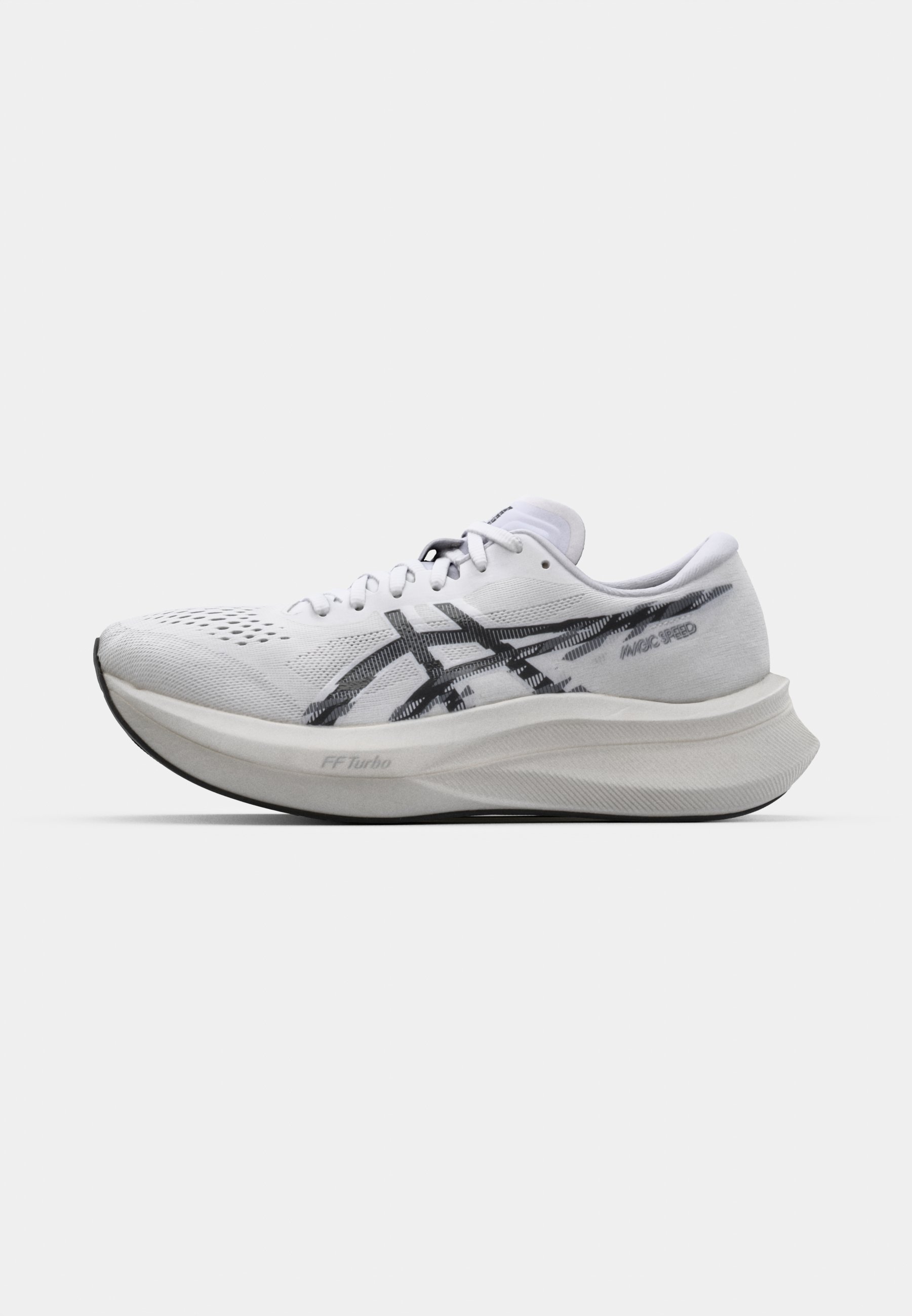 ASICS MAGIC SPEED 4 - Road running shoes - white/black/white