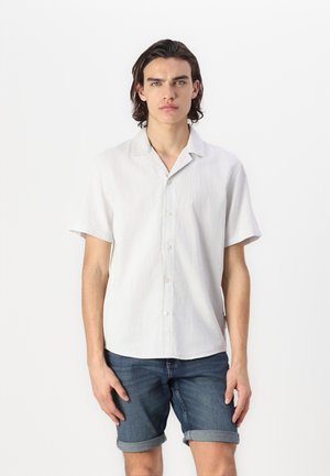 RELAXED STRUCTURED SHIRT - Button down-skjorte - chalk grey white