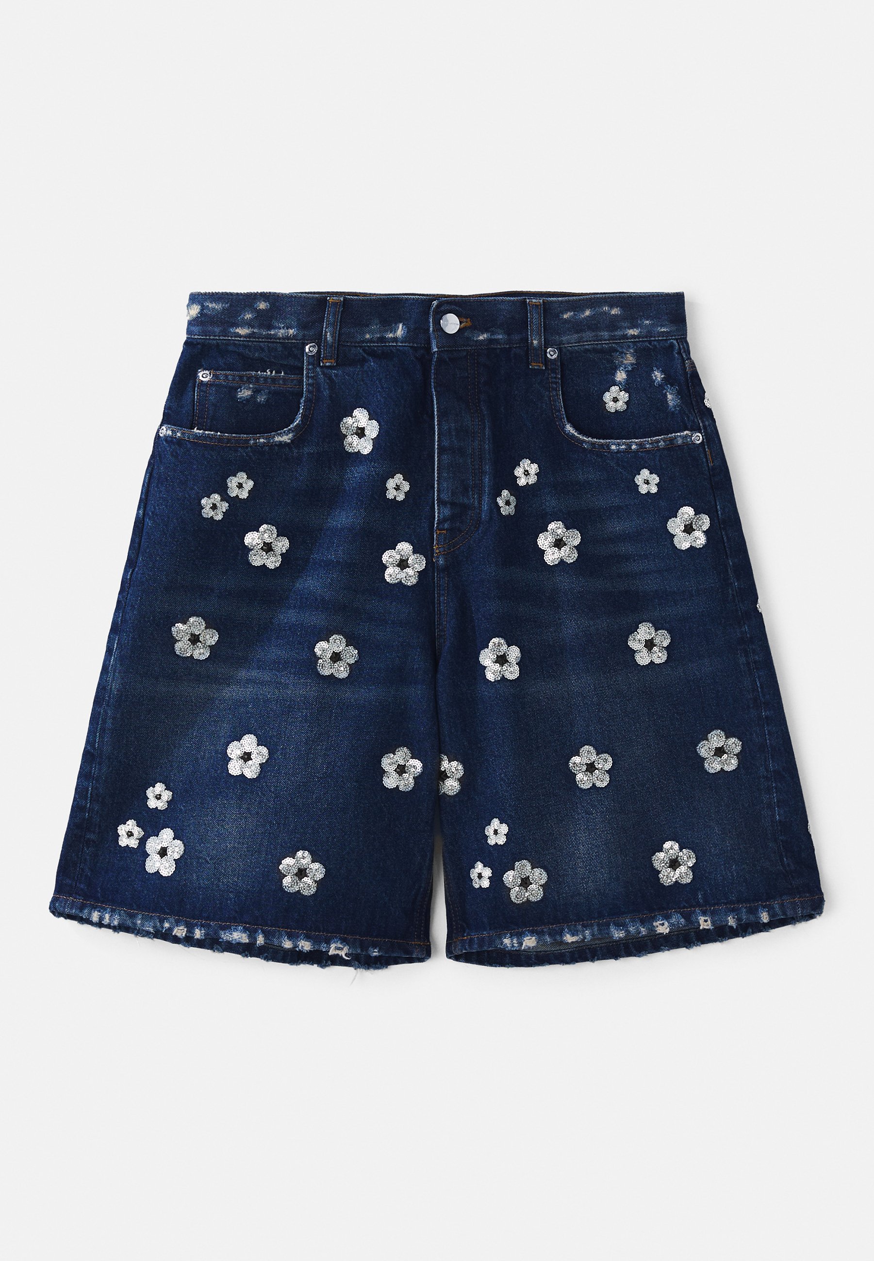 MARC JACOBS SEQUIN DAISY WIDE LEG - Shorts di jeans
